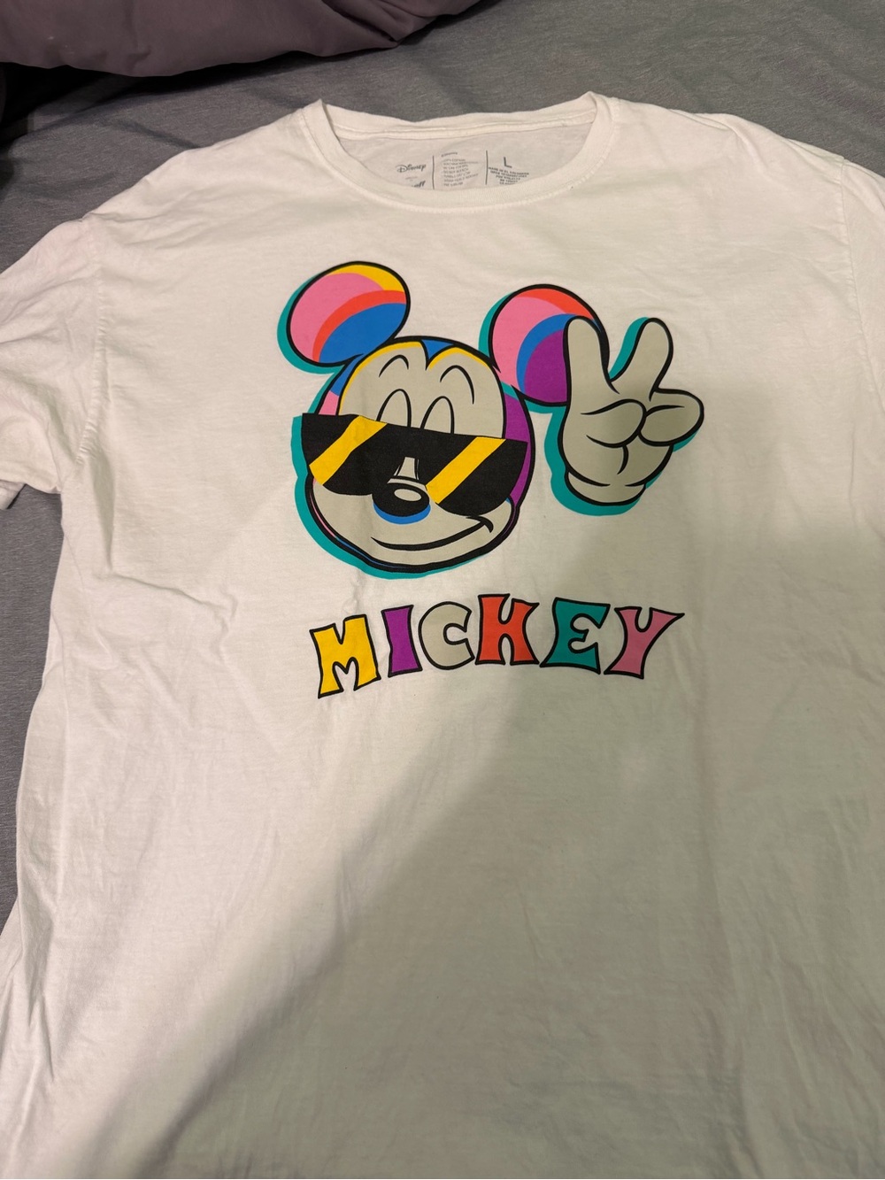 Mickey Mouse Neff White Short Sleeve Tee- Multicolor
